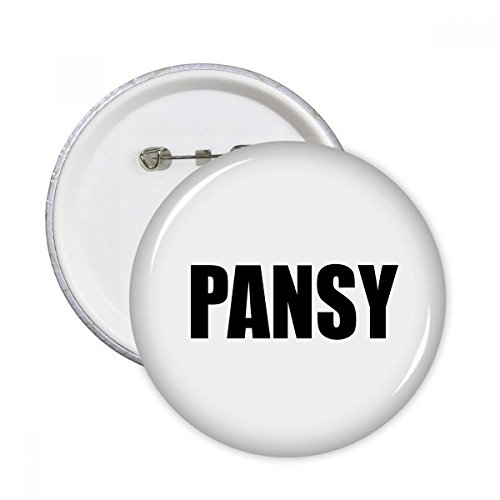 Broches rondes Pensées Couleur Noir pour personnaliser vos vêtements et sacs au quotidien
