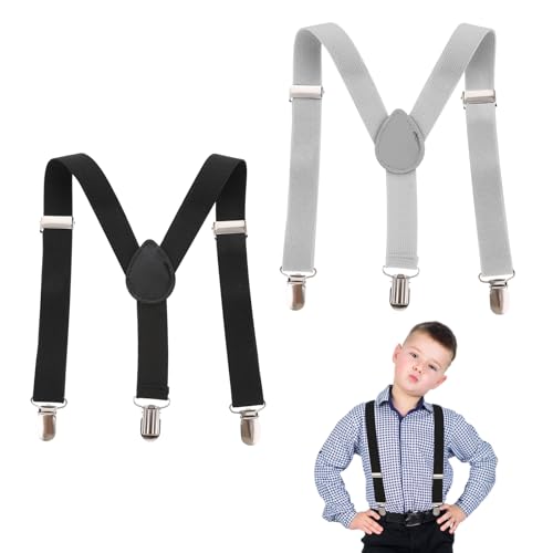 2PCS Hosenträger Kinder Y-Form Verstellbare 3 Clips Elastische...