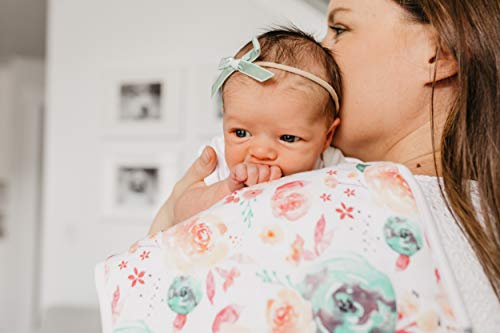 Image of Copper Pearl Premium Baby Burp Cloths - 3-Pack Large Cotton Burp Cloths, Extra Soft Spit Up Rags with 3 Absorbent Layers, Perfect for Baby Girl Gifts (21 inch x 10 inch Size, Bloom Set)