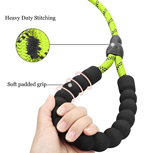 TagME Retrieverleine mit Zugstopp,Reflektierende Seilleine 185 cm Moxonleine,Weicher gepolsterter Griff,8mm für Kleine Hunde,Grün