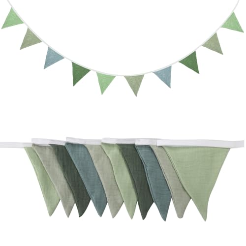 TNSLAND Girlande Wimpelkette Kinderzimmer Wimpelkette Stoff Wimpelkette Outdoor Wetterfest...
