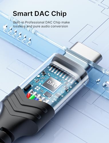 Image of JSAUX 2-Pack USB Type C to 3.5mm Female Headphone Jack Adapter, USB C to Aux Audio Dongle Cable Cord Compatible with iPhone 15 Pro Max /15 Pro /15 Plus /15, Samsung Galaxy S23 /S22, iPad Pro, Pixel -Blue