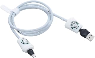 واقي كابل سيليكون من جي باور واقي مرن ضد التشابك، تصميم كوب شرب ثلاثي الأبعاد، مناسب لجميع الشواحن، مجموعة من 4 قطع - أبيض