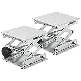 ATPEAM Lab Jack Stand Table Lift 2 PCS Laboratory Mini Scissor Lift Jack, Stainless Steel Scissor Stand Platform, Lift Height Range from 2.9’’/75mm to 10’’/260mm, Support Weight 10KG(6inch x 6inch)