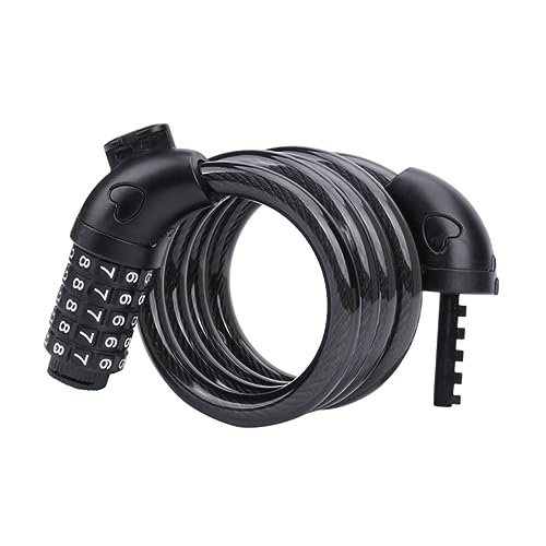 POPETPOP Combination Bike Lock Heavy Duty Cable Lock for Bicycle Security Theft Lock for Mountain Bikes and Scooters Portable and Reliable Black