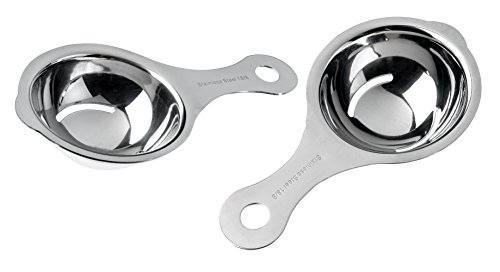 Set of 2 Stainless Steel Egg Separator - Egg White Separator - Egg White Filter - Egg Sieve- Egg Yolk & White Separator – Polished Smooth Finish – Restaurant Food Grade Kitchen Gadget - Easy Segregation of Egg Whites Egg Shell – Deep Bowl Or Cu Set of 2 Stainless Steel Egg Separator - Egg White Separator - Egg White Filter - Egg Sieve- Egg Yolk & White Separator – Polished Smooth Finish – Restaurant Food Grade Kitchen Gadget - Easy Segregation of Egg Whites Egg Shell – Deep Bowl Or Cu