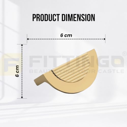 Image of VEZEL Aluminium Knobs for Drawers /Drawer Knobs for Cabinet Handle /Wardrobe Handle - Modern Cabinet Pull for Wardrobe, Drawer & Cupboard Furniture (PVD Gold) - 32mm - Pack of 1