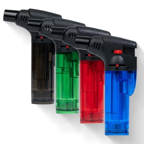 OKAEI Sturmfeuerzeug Jet Feuerzeug nachfüllbar Mini Gasbrenner Flambierer Jetflamme 4Stück OKAEI Sturmfeuerzeug Jet Feuerzeug nachfüllbar Mini Gasbrenner Flambierer Jetflamme 4Stück