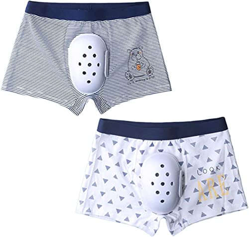 2pc Breathable Boxer Shorts for Boys Post Circumcision Recovery, Soft Cotton Circumcision Underwear, Surgery Recovery Pants(E,L/Large)