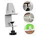 HEALEEP 2pcs Portable Aluminum Alloy Tabletop Partition Clip Easy Install Desktop Divider Clamp for Home Office Use Non-Drilling Removable White