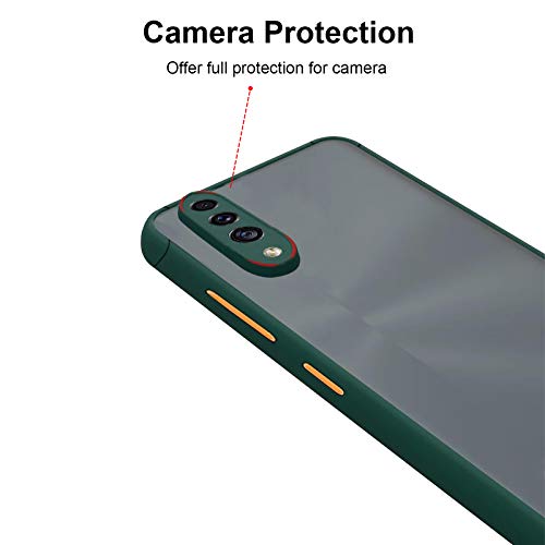 Image of Amazon Brand - Solimo Matte Clear Case (Hard Back & Soft Bumper Cover) with Camera Protection for Samsung Galaxy A30s - Dark Green