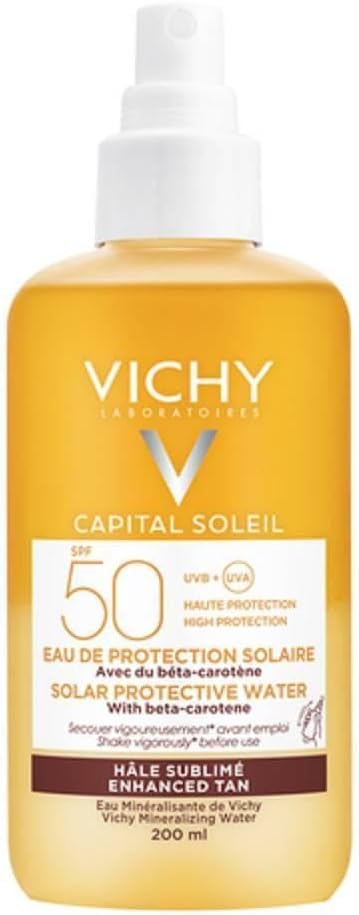 Vichy Capital Soleil Tan Illuminating Solar Protective Water SPF50 For All Skin Types, 200ml