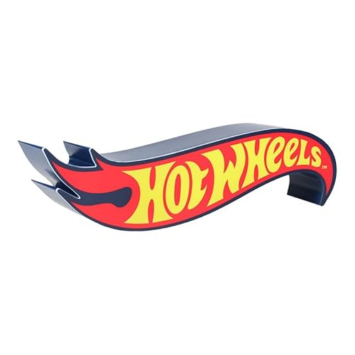 Hot Wheels Logo-Licht – Offiziell lizenziertes Renn-Logo-Ikonen-Nachtlicht, Rennstrecken-Spielzimmer-Dekoration und Geschenk für Jungen und Mädchen, Spielzeugauto und Schlafzimmer-Zubehör und