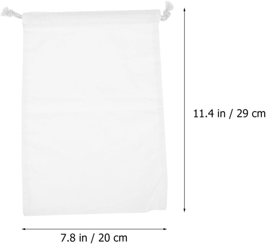 BIUDECO 3pcs White Cotton Drawstring Bags for DIY Tie-dye, Practical and Easy to Clean Storage Pouches Suitable for Hand Drawing and Embroidery Projects