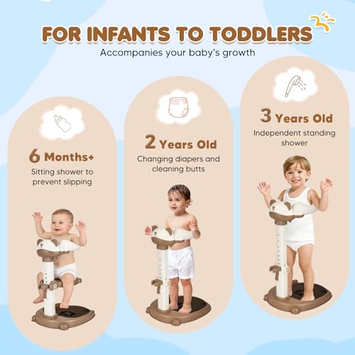 Support de douche bébé réglable sans BPA avec base antidérapante - 3