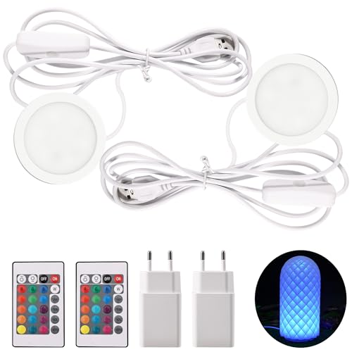 2 Stück 3D Drucker Zubehör Kreative LED-Lampe Kits,3D Printer LED Strip Light Lighting,3D-Drucker-Kreativmodellkomponenten,Nachtlichtmodell-Ersatzteile aus dem 3D-Drucker,16 Arten von Lichtern
