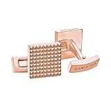 DAVIDOFF PARIS Manschettenknöpfe Roségold – exklusive vergoldete Manschettenknöpfe mit Paris-Muster – edle Herren Accessoires in Quadratform