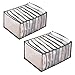 Utapossin Scatola Porta Magliette, T-shirt Storage Box, Organizer Armadio Piegevole, Organizer Cassetto Divisori Per Cassetti Armadio,Scatola Portaoggetti Pieghevole In Rete (Grigio, 2 PCS)