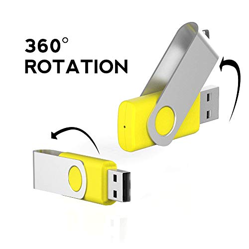 Aiibe 5 Pack 64Gb Usb Flash Drive 64 Gb Flash Drives Thumb Drive Swivel Usb Stick Usb 2.0 Pen Drive (64G, 5 Mixed Colors: Black Red Yellow White Purple) #TOP4