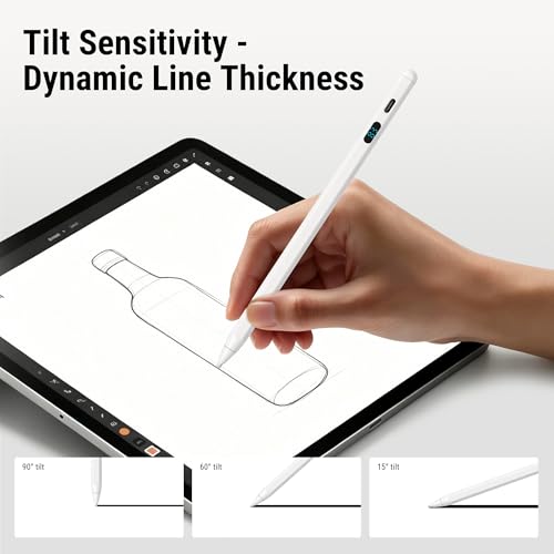 Stylet pour écran tactile avec affichage LED et charge rapide pour iPad et Android - 5