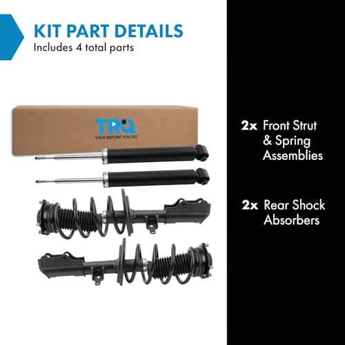 Image of TRQ Front and Rear Complete Strut Assembly & Shock Absorber Kit Complete Strut & Coil Spring Assembly Compatible with 2019-2022 Chevrolet Blazer