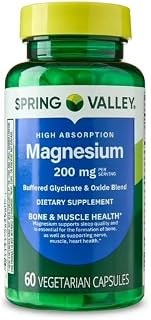 Spring Valley High Absorption Magnesium 200 mg, Sleep Support, 60 Capsules + 1 Mini Pill Container (Color Varies)
