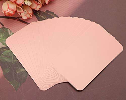 Tupalizy 100Pcs Small Blank Paper Message Note Business Cards Double-Sided Mini Greeting Place Name Vocabulary Word Flash Cards Graffiti Scrapbookings Diy Gift Tags Label (Light Pink) #TOP4