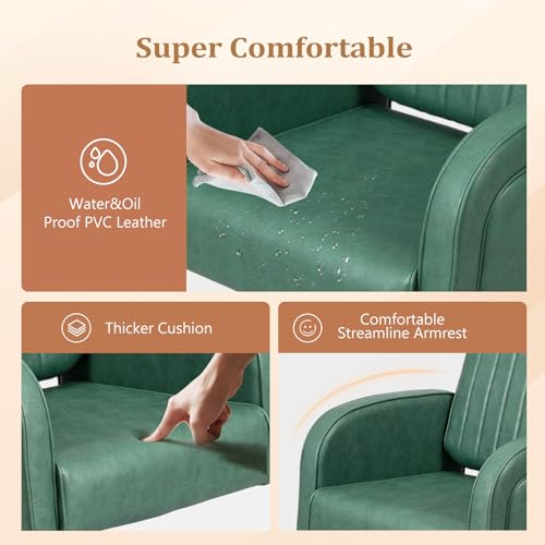 OmySalon Pedicure Chair No-Plumbing with Bubble Foot Bath & Stool, 360° Rotation Hydraulic Adjustable Seat for Nail Tech Beauty Salon & Home Use(Green) - Image 8