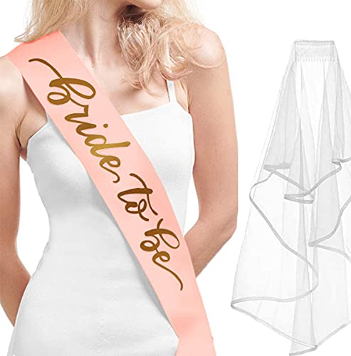 Bride to Be Sash and Hen Party Accessories Kit, Includes Sash, Tiara, Bride Veil with Comb - Image 2