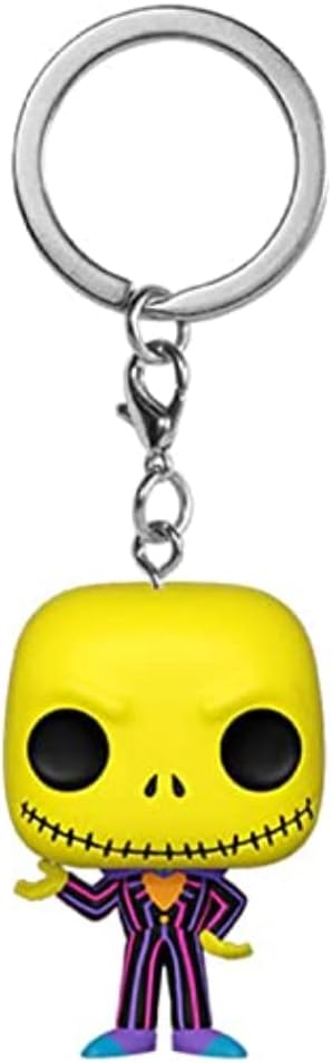 Funko Pop Keychain: The Nightmare Before Christmas - Jack Skellington - (Blacklight) - Disney: The Nightmare Before Christmas Novelty Keyring - Collectable Mini Figure - Stocking Filler - Gift Idea