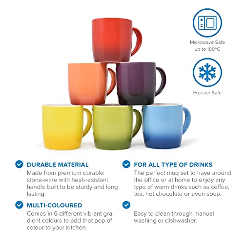 Joejis Juego de 6 tazas de café de colores 350ml para mantener el café Té chocolate y otras bebidas calientes o frías… - Imagen 4