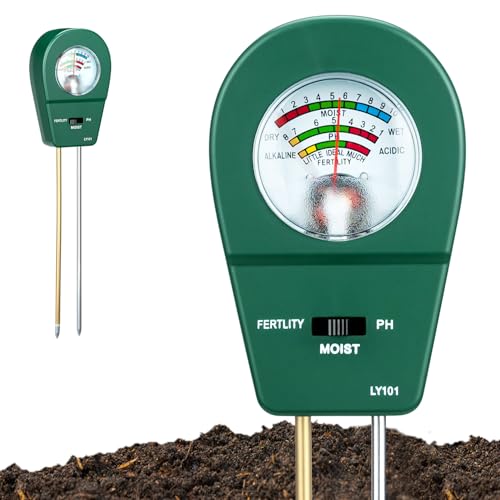 Medidor de suelo 3 en 1 para casa y jardín: probador simple para pH, humedad y nutrición – Sensor para plantas sin pilas – Práctico ayudante para flores, macetas y huerto doméstico