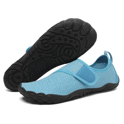 Mishansha Zapatos de Agua para Hombre Secado Rápido Escarpines de Playa Natación Antideslizante Mujer Zapatos de Verano Aire Libre, Azul Claro 46 EU