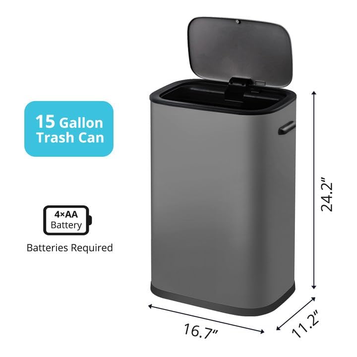 Caneca de basura rectangular con sensor de movimiento 55L miniatura 2