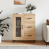 Ampio spazio di archiviazione: dotato di 3 cassetti e 2 scomparti dietro la porta in vetro, la credenza offre un ampio spazio per mantenere i tuoi vari elementi essenziali della vita quotidiana organizzati e a portata di mano.