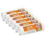 Kordis Strong Tie Handle Swing Bin Bag Liners - 6 Rolls x 20 Bags. 50L White Plastic Bin Bags For Kitchen Bins & Large Indoor Trash Bin. 120 Heavy Duty, Unscented Garbage Bags - 60 x 90cm