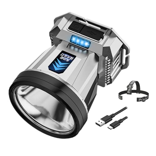 Linterna frontal LED recargable multifuncional con luz potente para correr 7