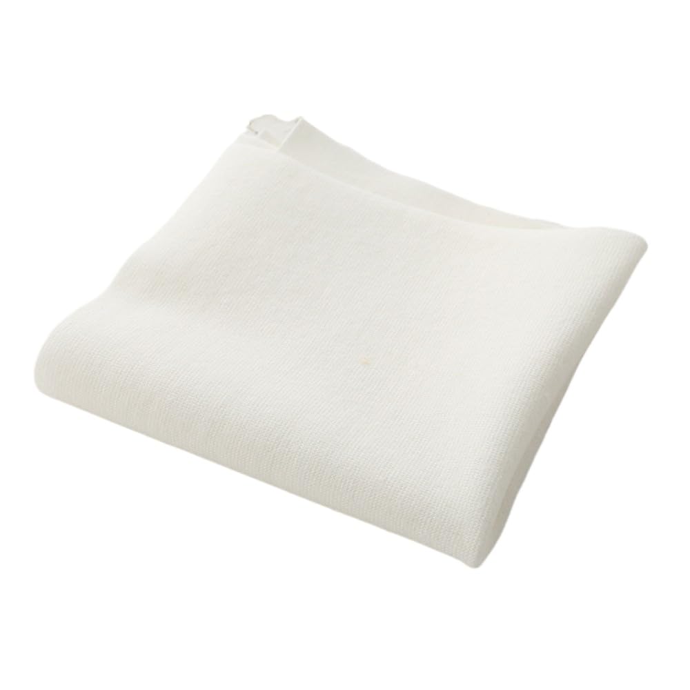 Tinakim 42 Milk White Rib Knit Fabric For Collars, Cuffs Neckline Waistband Trim Material, Summer Thin T-Shirt Sewing (, 160X20cm)