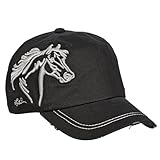 AWST Int'l Lila 3D Horse Head Cap- Distressed Black