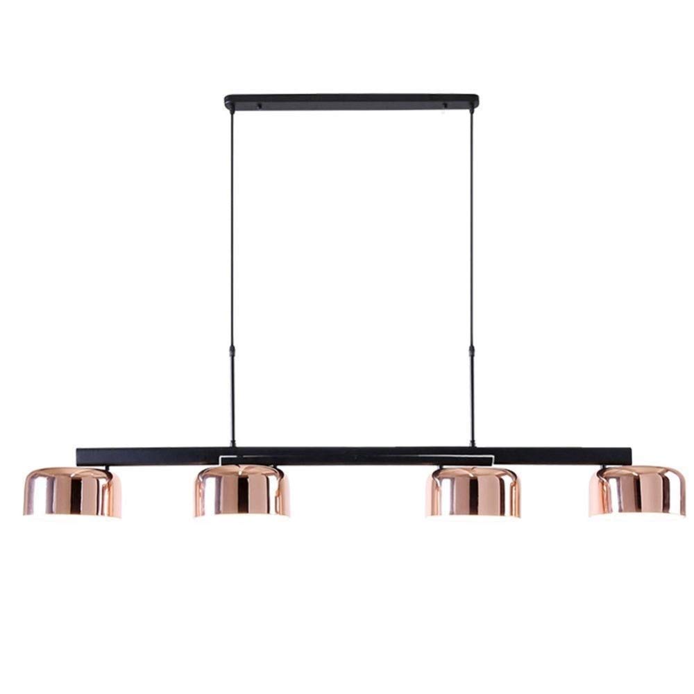 Lustre de restaurant rectangulaire à 4 lampes E27 suspension noir