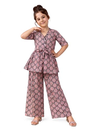 Image of Fashion Dream Girl's Cotton Blend Printed Co-ord Set|Clothing Set|Combo Set|Casual Wear|Coordinate Outfit for Girls|Two-Piece Set