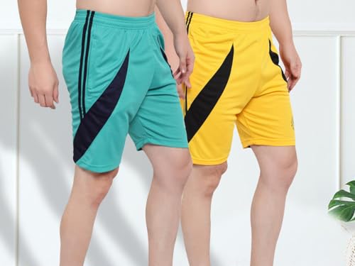 Image of DIA A DIA Men's Polycotton Running Sports Gym Shorts Pack of 2