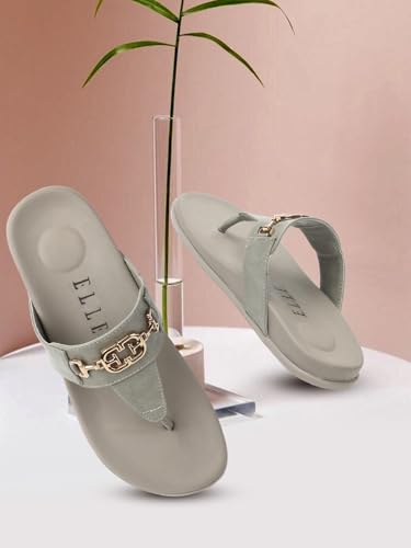 Image of ELLE Women's Flats Thong-Strap Sandals with Equestrian-Style Buckle