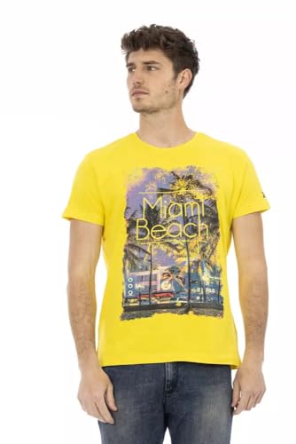 T-shirt en coton mélangé de qualité supérieure Sunshine Yellow élégant