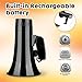 MGROLX 20W Megaphone Bullhorn Speaker, Bull Horn Loud Speaker with Voice Changer, Mega Phone Built-in Siren & Recording funcation, Supports BT Input, for Party Games and Outdoor (Black)