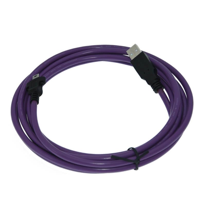 High Flex USB2.0 to Mini USB Industrial Camera Cable Shield with Screw USB Extension Cable 1 Meter