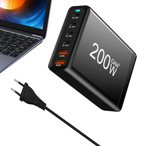 Estación De Carga USB - Rápida 200 W Y 6 Puertos para Múltiples Dispositivos Centro Multifuncional Súper Rápido Teléfonos Inteligentes 14 13 12 Pro MAX