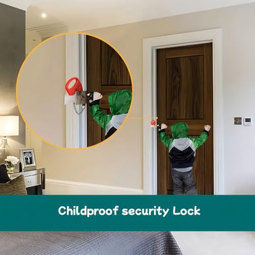 Portable Door Locker - Travel & Home Security Lock, Heavy Duty Anti-Theft Lock (Red+Black) - Image 5