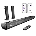 ULTIMEA 2.2ch Sound Bar for Smart TV, Peak Power 100W, 2-in-1 Detachable Sound Bar for TV, App, Bluetooth 5.3 TV Soundbar, 3 EQ Modes, BassMX Technology, HDMI-ARC/Opt/AUX, Apollo S40, 2025 Upgraded