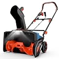 SENIX Corded Snow Blower High-Efficiency 880lbs/min, 15Amp 21 inch Electric Snow Thrower, 33FT Max Distance, 180° Rotating Chute & LED Lights ETL Certified for Driveway Sidewalk Winter Use